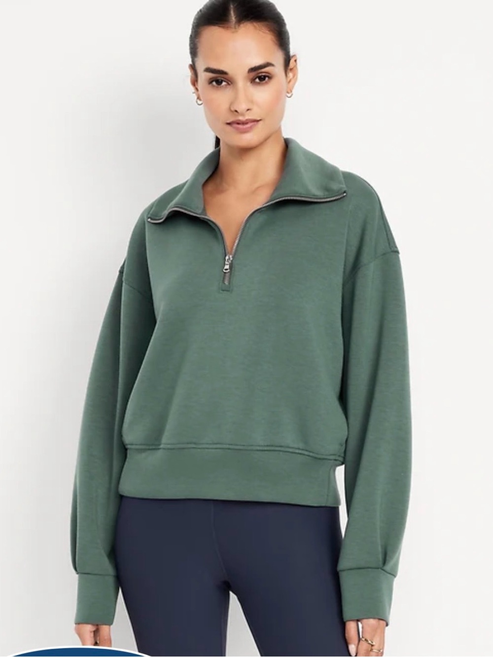 Old Navy Active Bounce Fleece green quarter-zip